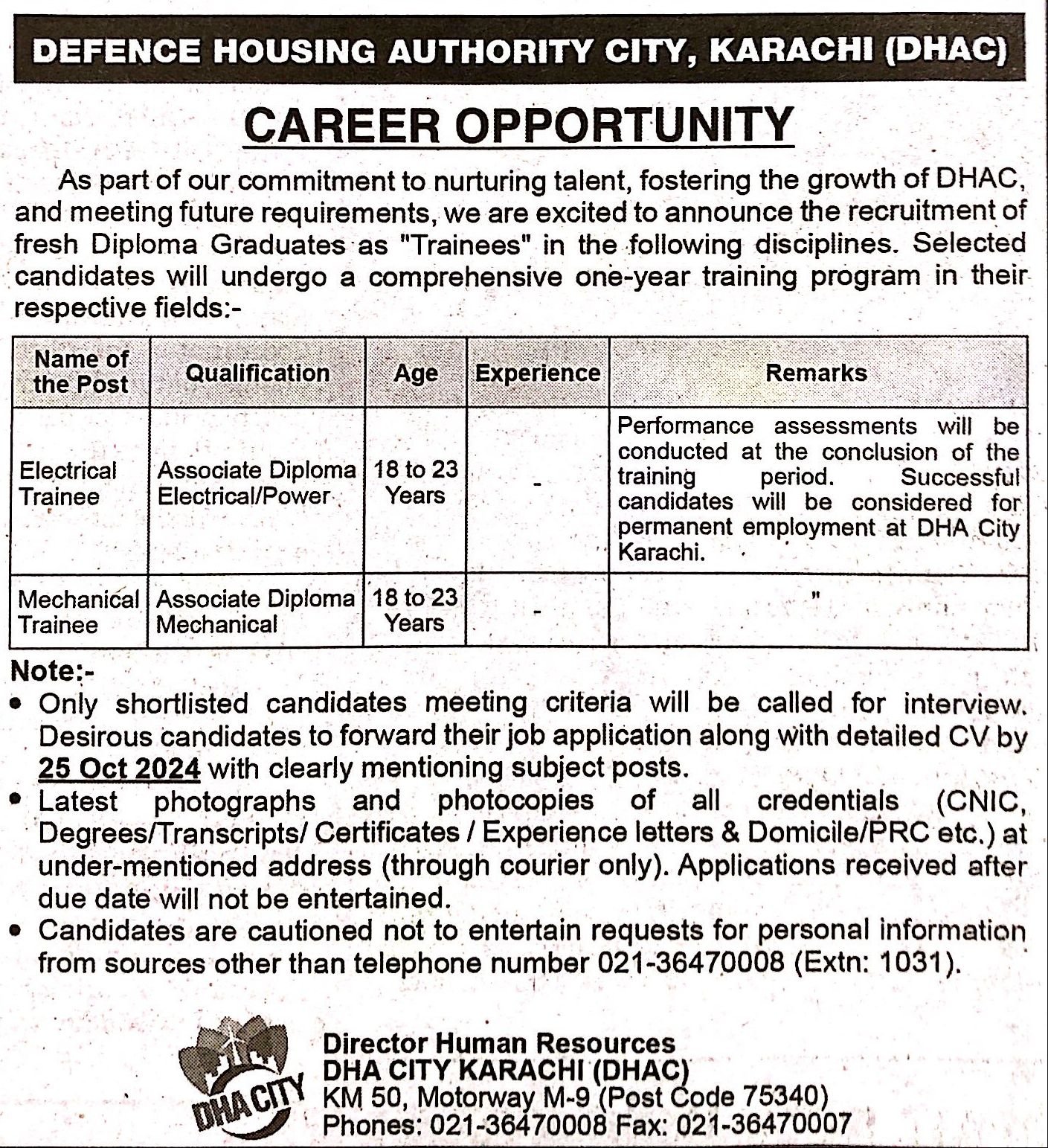 Electrical Trainee